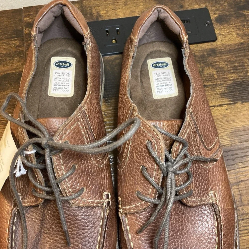 Dr Scholls Men's 10 Shoes Brown Leather Upper Casual Lace Up‎ Moc Toe Derby